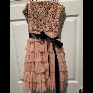 Strapless pink formal dress